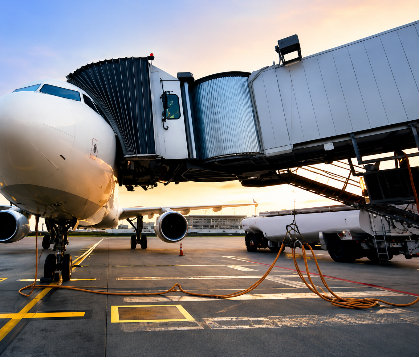 Orange PUR aviation ground power cable for airport apron use