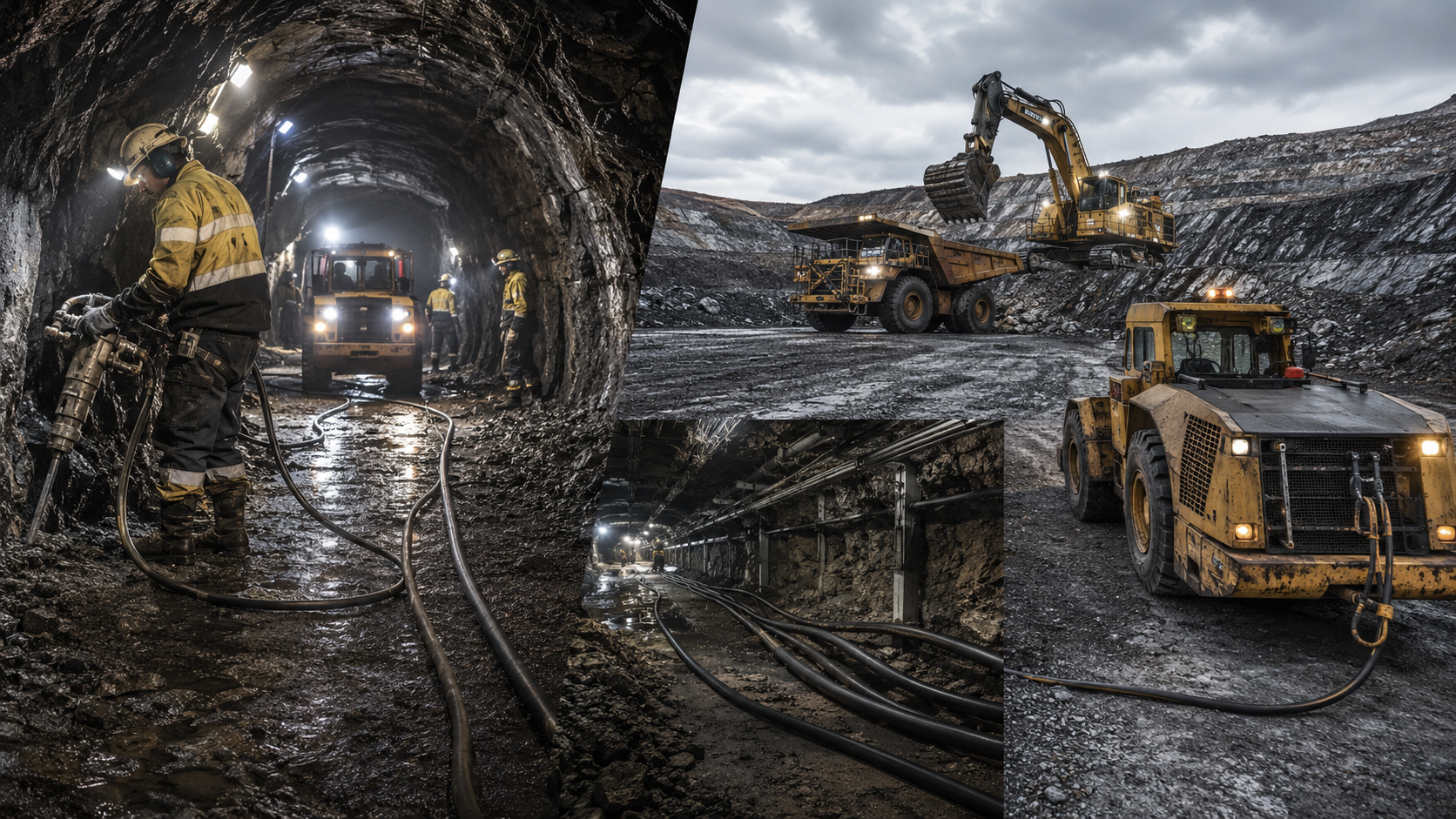 SANS Type 61A Cable for mining trailing applications with pilot cores and reflective TPU jacket