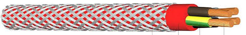 Red SiHF-P silicone rubber cable with galvanized steel wire braidSiHF-P multicore cable with tinned copper conductors and GSWB protection300/500V GSWB braided silicone rubber cable for high temperature wiring