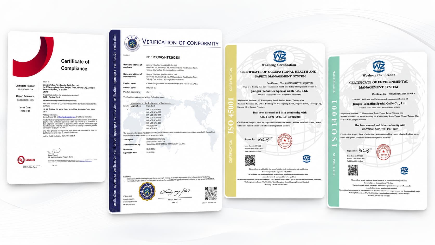 International certification certificate