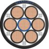 Cross section of 400Hz feeder cable with XLPE insulation and control cores