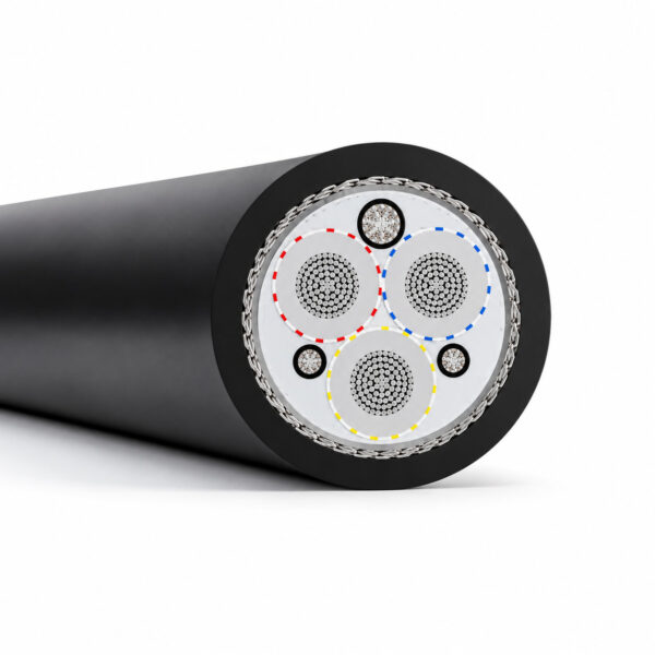 Type-622-Mining-Cable Cross section of Type 622 ECC medium voltage mining cable showing triple extruded EPR and copper screen