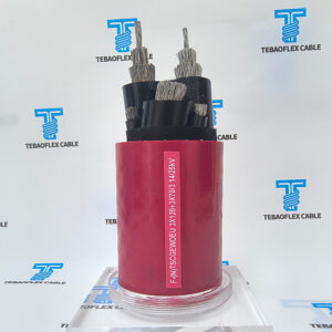 F-(N)TSCGEWÖU medium voltage mining cable with red rubber sheath for conveyor equipment