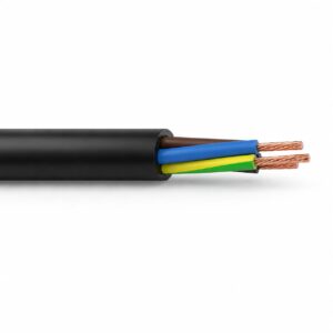 H05GG-F flexible rubber cable with Class 5 tinned copper conductors and black sheath