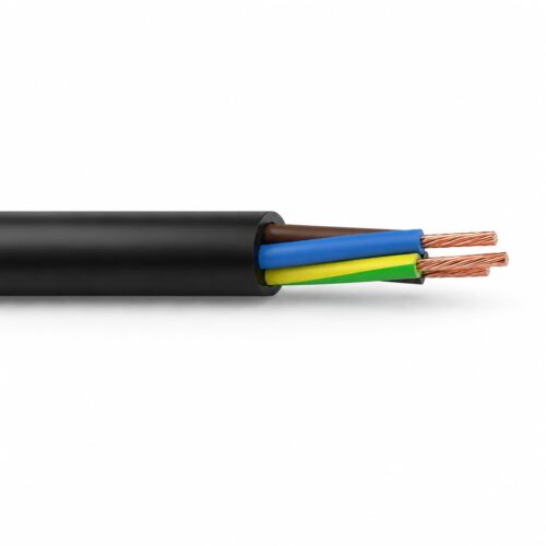 H05GG-F flexible rubber cable with Class 5 tinned copper conductors and black sheath