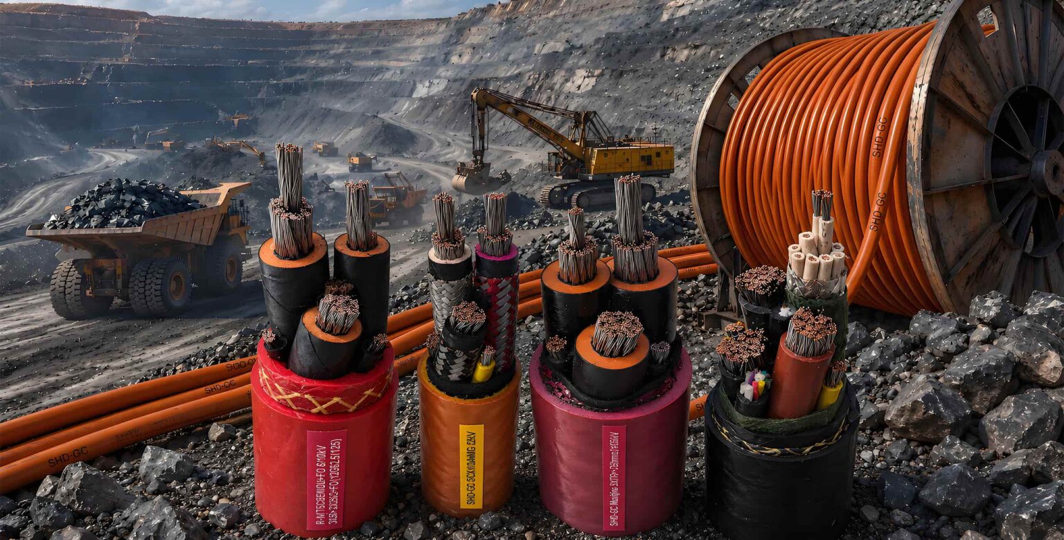 Heavy-duty mining cable and SHD-GC trailing cable reel in an open-pit mining application
