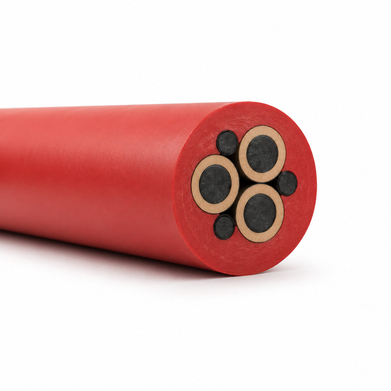 R-(N)TSCGEWÖU cable cross section with MV rubber insulation and anti-torsion reinforcement