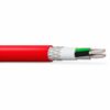 SiHFC Silicone 180 screened cable with tinned copper wire braid and red silicone sheath