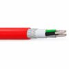 SiHFC Silicone 180 screened cable with tinned copper wire braid and red silicone sheath