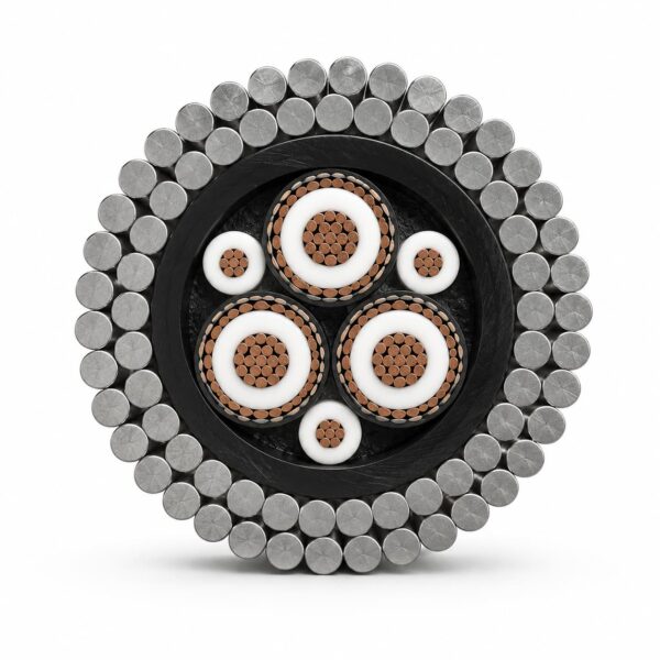 Hybrid Coaxial Tow Cable (4) Hybrid Coaxial Power & Signal Tow Cable – outer sheath and armour detail
