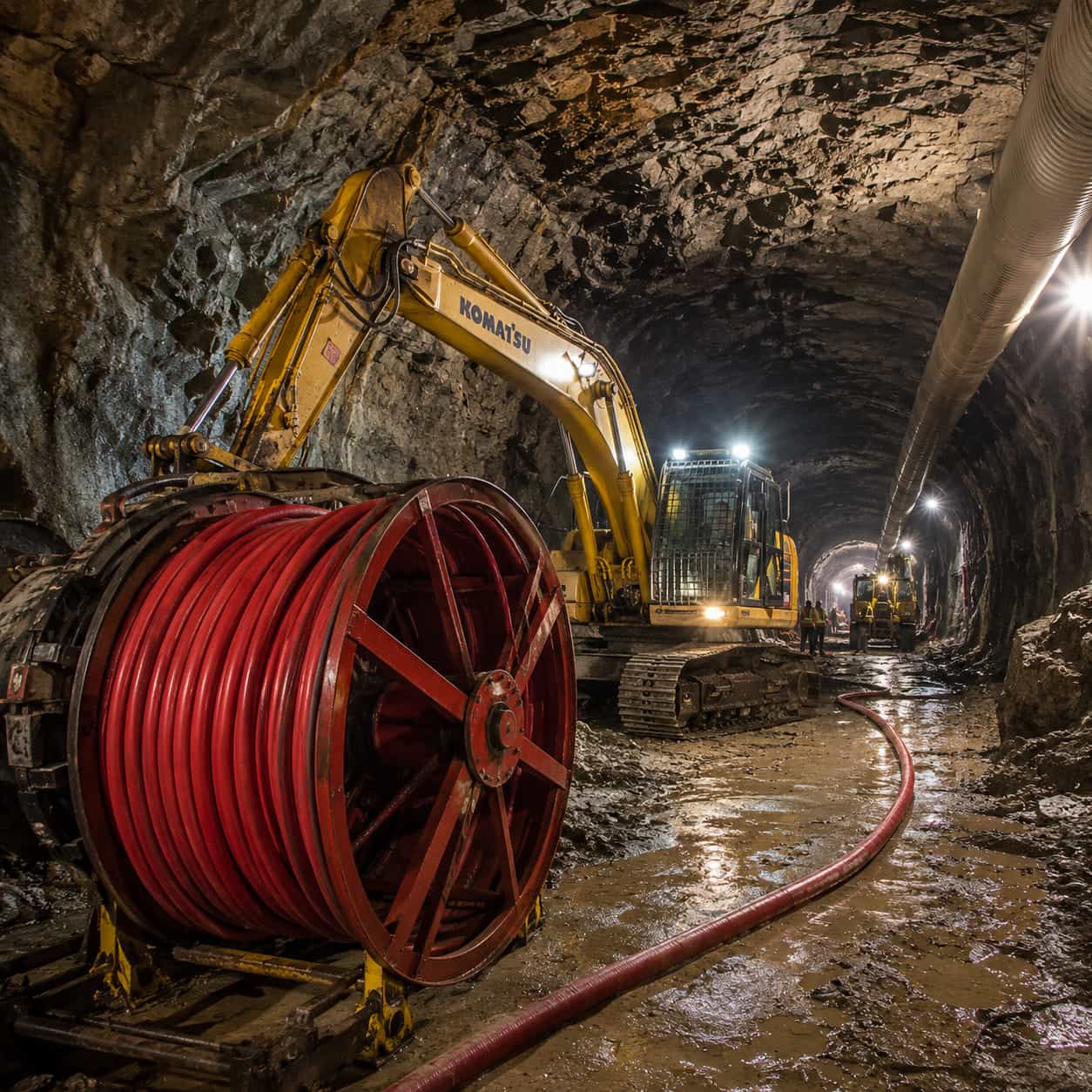 TBM cable application image for tunnel boring machine power supply
