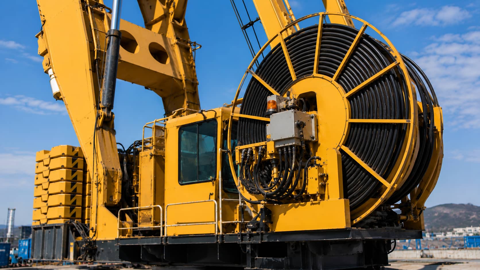 Flexible rubber reeling cable used on crane hoisting and conveyor equipment