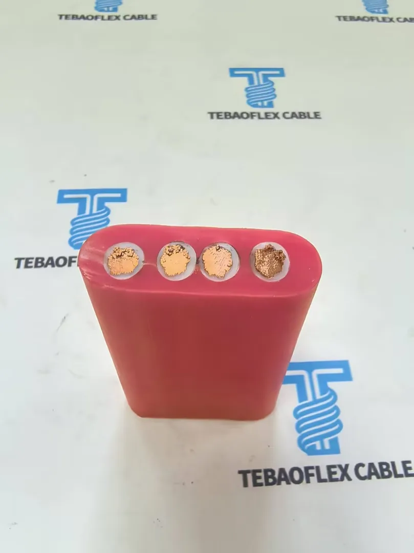 Four-conductor cross-section of the flat oxy-cutting car cable