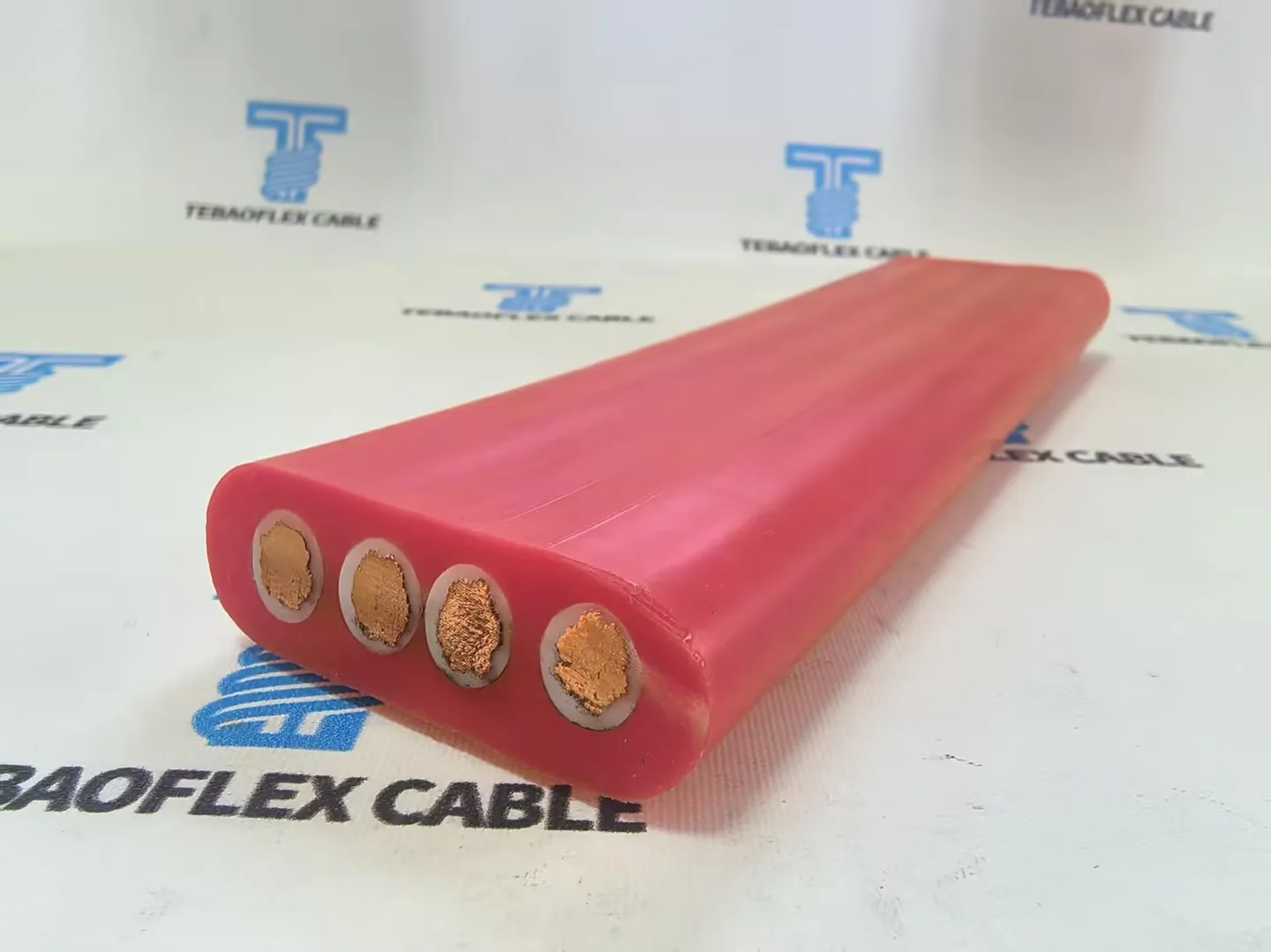 Red flat multicore cable supplied for an oxy-cutting car at a steel plant in Egypt