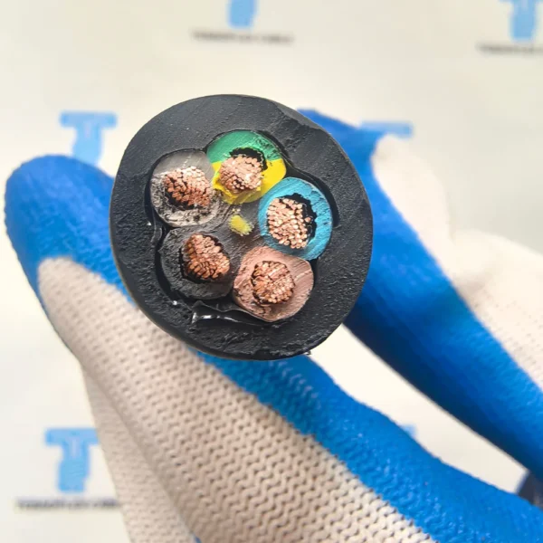 H07RN-F Five-Core Cable Cross Section H07RN-F 450/750 V heavy-duty flexible rubber cable cross section