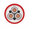 (N)3GHSSYCY cable cross-section illustration Illustrated (N)3GHSSYCY cable cross-section showing three power cores, pilot cores and concentric copper conductors