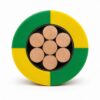 NEK 606 P108 UX earth cable cross-section with green-yellow SHF2 covering and stranded conductor