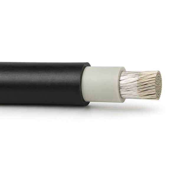 NSGAFOEU 1.8/3kV Medium Voltage Single-Core Cable NSGAFOEU 1.8/3kV single-core cable cutaway showing flexible tinned-copper conductor, EPR insulation and black rubber sheath
