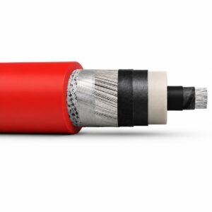 (N)TMCGCW11Y screened single core crane cable with red TPU sheath and concentric protective conductor