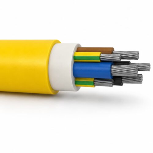 NTSWÖU-J 0.6/1kV Flexible Trailing Cable NTSWÖU-J 0.6/1kV flexible trailing cable with yellow elastomer sheath and tinned copper conductors