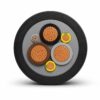 Submersible Pump Cable Compact Multicore Section Compact submersible pump cable cross section with power cores and small monitoring conductors