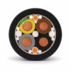 Submersible Pump Motor Cable Four Core Section Four-core submersible pump motor cable cross section with flexible copper conductors and rubber sheath