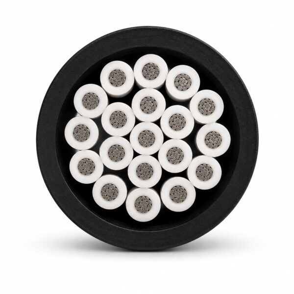 TCu/MGT/EPR/ZH/GSWB/ZH SW4 cable multicore cross-section with white insulated conductors and black sheath