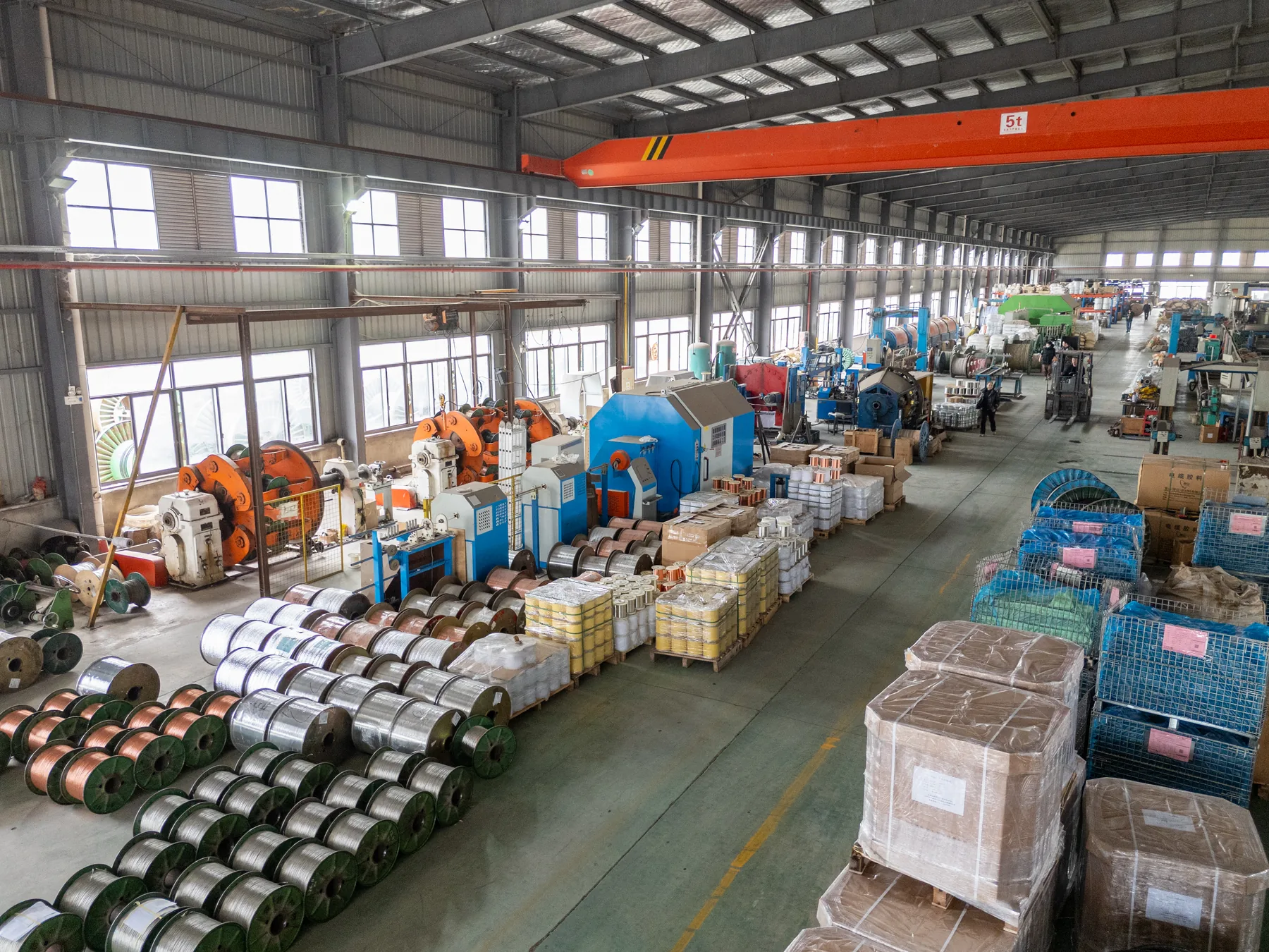 TEBAOFLEX cable production workshop where mining trailing and reeling cables are built