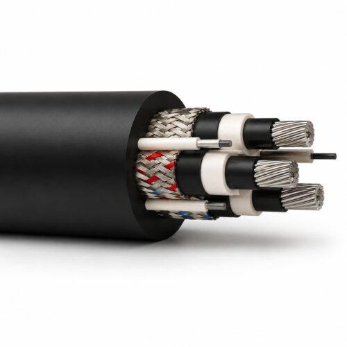 Type 240 Underground Coal Mine Cable 1.1kV to 11kV Type 240 underground coal mine cable with three screened phase cores and three pilot cores