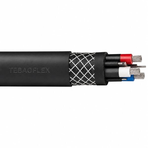 Type 441 screened mining cable overall view with black outer sheath