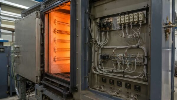 Application du fil PFA Fil de câblage PFA dans un panneau de commande de four industriel près d’éléments chauffants incandescents