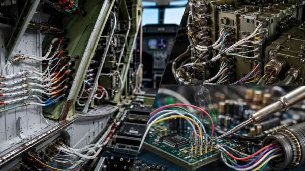 Fio de ligação PTFE em compartimentos de equipamentos de aviônica, chicotes de conectores militares e montagem de placas de circuito