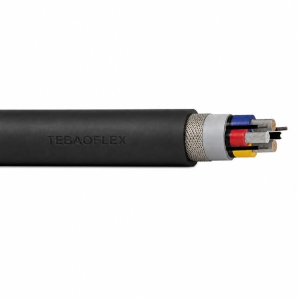 Type 245 Main Product Image Type 245 flexible rubber mining cable overall view with black outer sheath