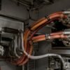 UL 3239 application High voltage silicone lead wires routed to insulated feedthrough bushings inside a high voltage power supply cabinet