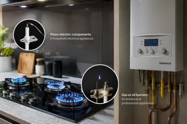Applications du fil d’allumage ECS-HT VDE Fil d’allumage ECS-HT VDE utilisé pour l’allumage piézoélectrique et les équipements à brûleur à gaz ou à huile