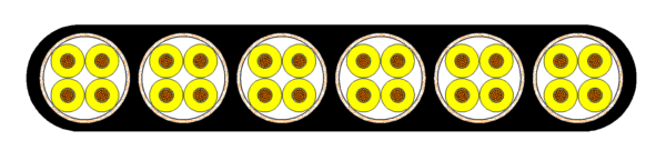 KYFLCY EMC Flat Festoon Cable Cross-Section KYFLCY EMC Flat Festoon Cable cross-section showing the supplied cable construction