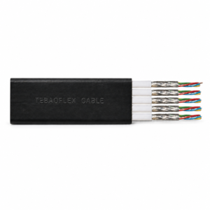 KYFLCY EMC Flat Festoon Cable square overall view with black outer sheath