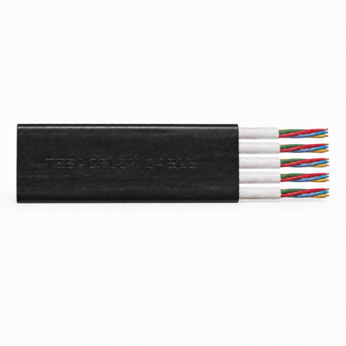 KYFLY 300/500 V PVC Flat Festoon Cable square overall view with black outer sheath