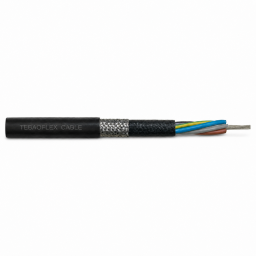 NGRDGöu-O 0.6/1 kV Screened Round Festoon Cable square overall view with black outer sheath