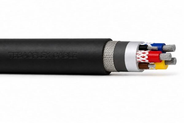 Type 61B 0.64/1.1 kV Flexible Screened Mining Cable Main Image Type 61B 0.64/1.1 kV Flexible Screened Mining Cable overall view with black outer sheath