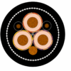 Type 633 / 633-ECC 19/33 kV Mining Cable Cross-Section Type 633 cable cross-section showing screened power cores, pilot cores, ECC path and outer reinforcement