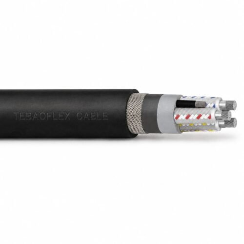 Imej utama kabel perlombongan Type 633 / 633-ECC 19/33 kV Pandangan keseluruhan kabel perlombongan Type 633 / 633-ECC 19/33 kV dengan sarung luar hitam