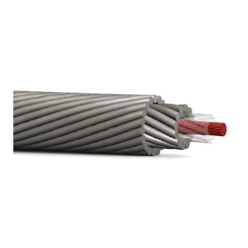 Mặt cắt chính cáp wireline chịu nhiệt độ cao Mặt cắt cáp wireline nhiệt độ cao thể hiện cách điện giữa ruột dẫn đồng và giáp thép