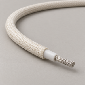SFF-2 SRML single-core silicone lead wire with finished fiberglass braid product view