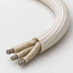 Multicore mica-glass high-temperature cable product view with several insulated conductors