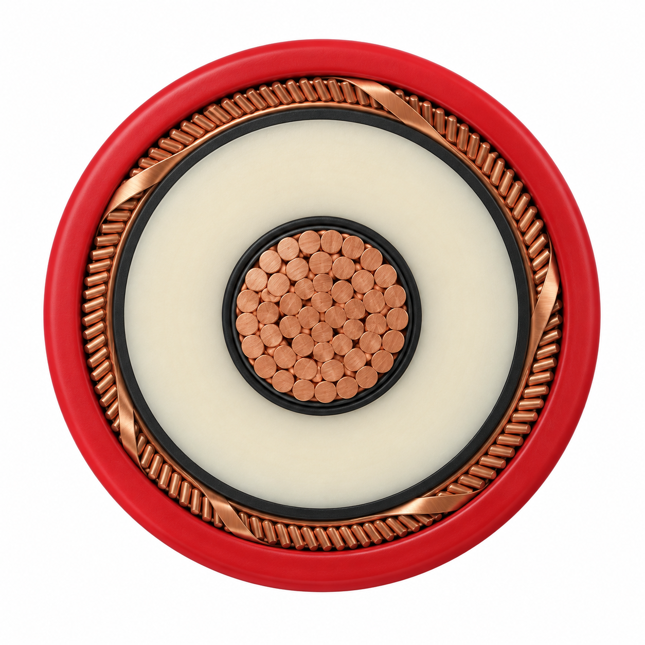 RG7H1R single-core HEPR cable construction cross-section showing the conductor and layers