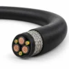 (N)GRDGCGOEU-J Screened Festoon Cable (N)GRDGCGOEU-J screened festoon cable with black sheath, three power cores, split PE conductors and overall braid