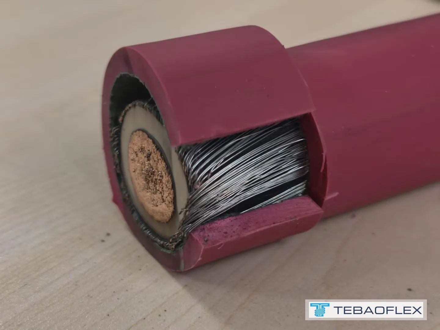 Spiral tinned copper concentric conductor sample offered as an option for the Singapore order