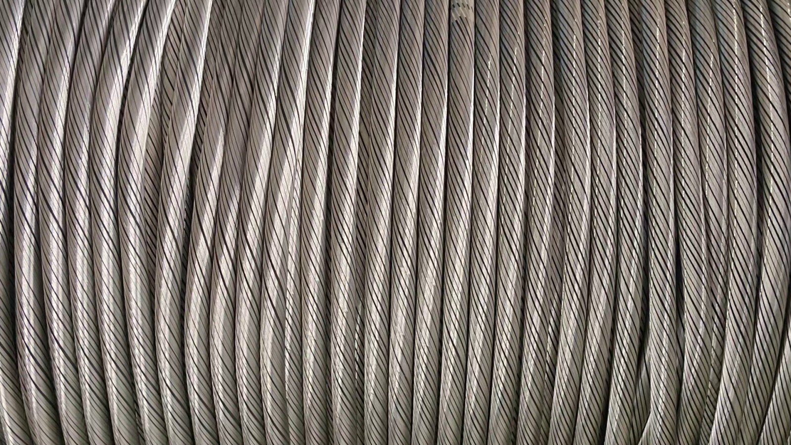Single cores with a tinned copper served screen wound side by side on a take-up reel in the cable factory