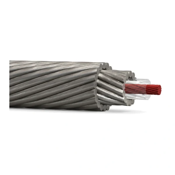 Paparan utama potongan berlapis kabel wireline untuk persekitaran masam Keratan kabel wireline untuk persekitaran gas masam menunjukkan pengalir, penebat dan dua lapisan perisai